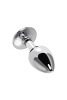 Анальная втулка Metal by TOYFA, металл, серебристая с красной розочкой, 8 см, Ø 2,7 см, 48 г