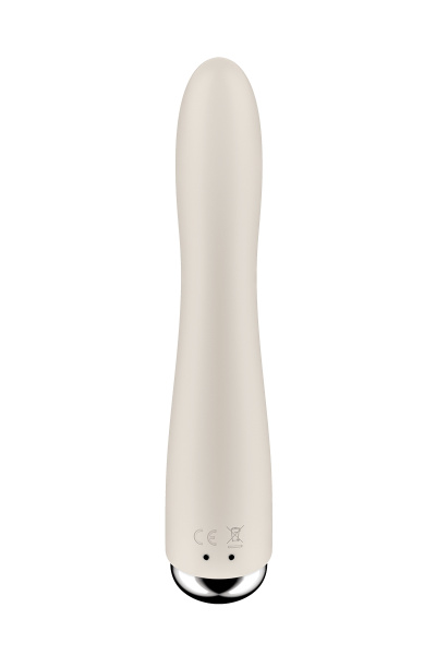 Вибратор для точки G  с ротацией Satisfyer Spinning Vibe 1, силикон, бежевый, 17,8 см
