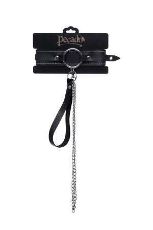 Ошейник-чокер Pecado BDSM, натуральная кожа, черный